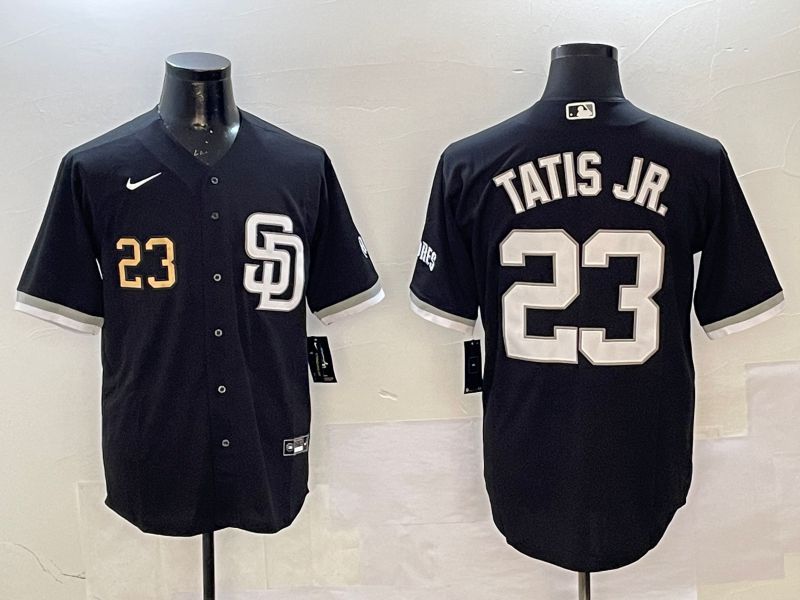 Men San Diego Padres #23 Tatis jr Black Jointly Name Game Nike 2025 MLB Jersey style 3